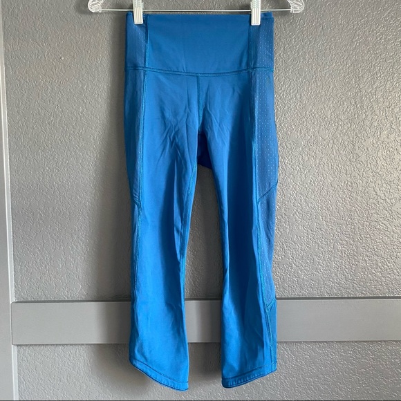 lululemon athletica Pants - Lululemon body con crops cobalt blue size 4